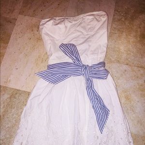 Hollister Womens Strapless Mini Dress Eyelet Bow